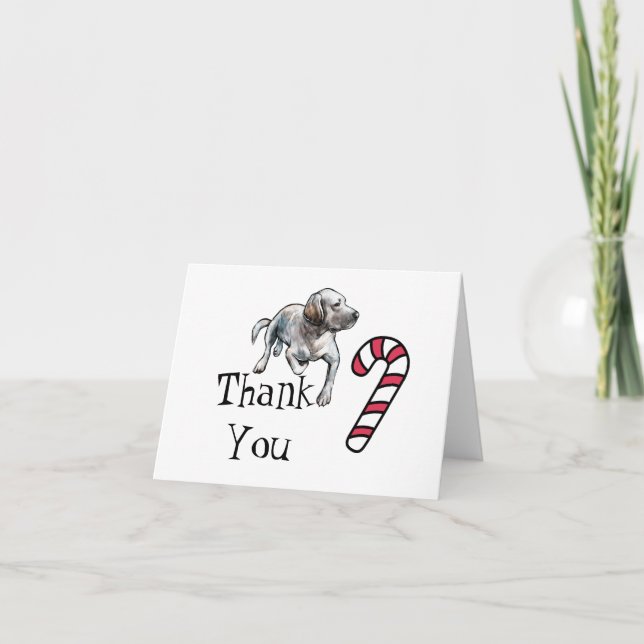 Yellow White Labrador Retriever Thank You Dankeskarte (Vorderseite)