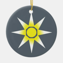 Yellow White Magic Sun-Produkt Keramik Ornament