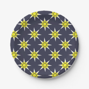 Yellow White Magic Sun-Produkt Pappteller