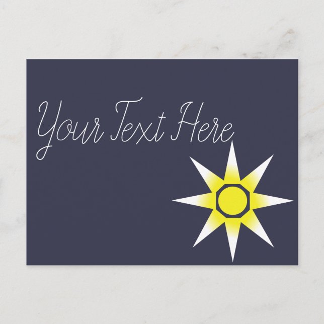 Yellow White Magic Sun-Produkt Postkarte (Vorderseite)