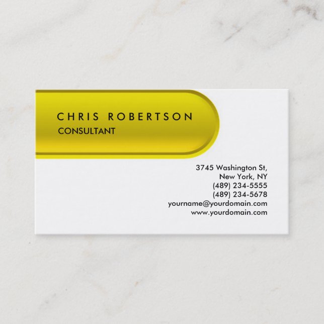 Yellow White Pill Button Muster Business Card Visitenkarte (Vorderseite)