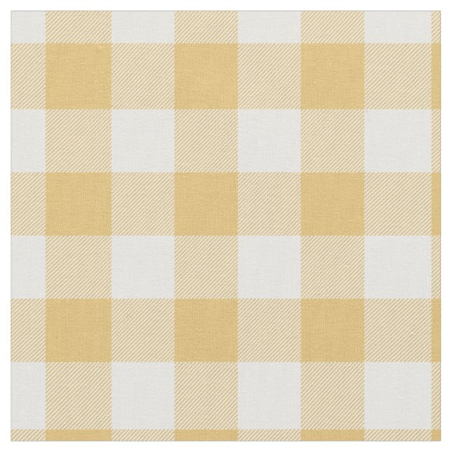 Yellow & White Plaid Gingham Stoff (Nahaufnahme)