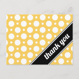 Yellow & White Polka Dot Danke, dass Sie Postkarte