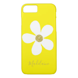 Yellow White Simple Daisy Gold Personal Case-Mate iPhone Hülle