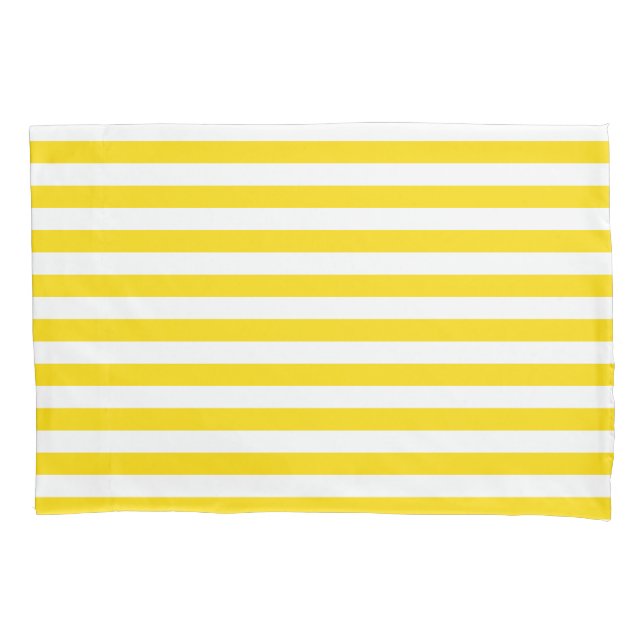 Yellow White Stripe Trendy Stylish Template Single Kissenbezug (Vorderseite)