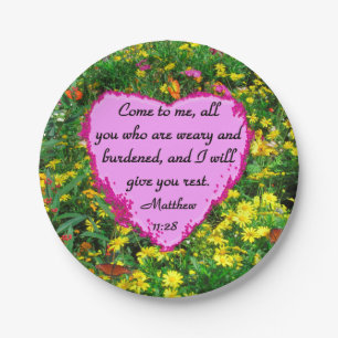 YELLOW WILDBLUME MATTHEW 11:28 FOTO DESIGN PAPPTELLER