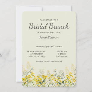 Yellow Wildflower Bridal Brunch Invitation Einladung