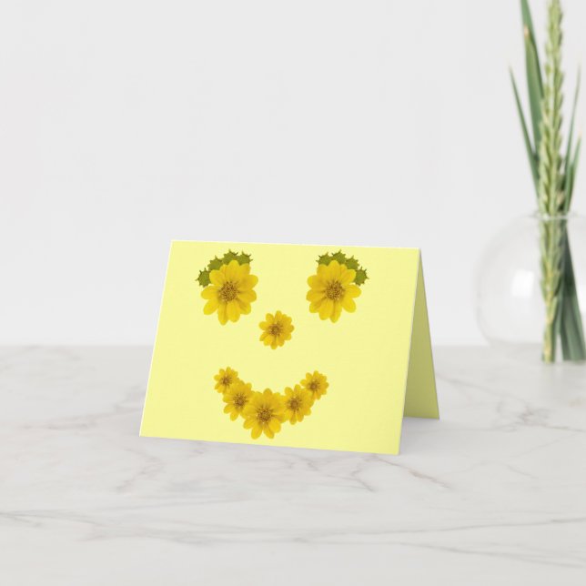 Yellow Wildflower Photos Smile Personalized Dankeskarte (Vorderseite)
