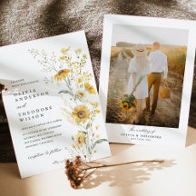 Yellow Wildflower Sunflower Photo Wedding