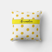 Yellow Wildflower Throw Pillow Personalized