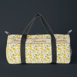 Yellow Wildflowers Pattern Monogram Name Duffle Bag<br><div class="desc">This monogram name yellow wildflower pattern would look beautiful in your home, accessorizing your living space to new a new heightened look. If you would like to personalize this product, please contact the designer.</div>