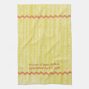 Yellow XOXO Liebe RicRac Monogram Tee Küchentuch
