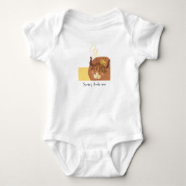 Yellow Yak ・ Fügen Sie Ihren Namen Niedlich Alphab Baby Strampler