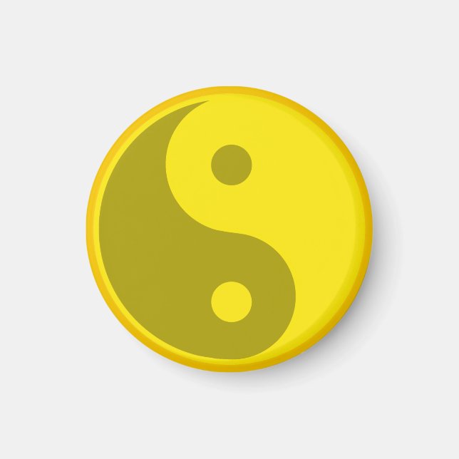 Yellow Yin Yang Spirituelle Energiebilanz Symbol Magnet (Vorne)