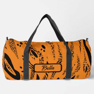 Yellow Zebra Pattern Duffle Bag