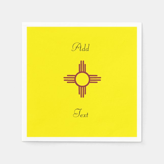 Yellow Zia Sun Puro Nuevo Mexiko Serviette (Vorderseite)