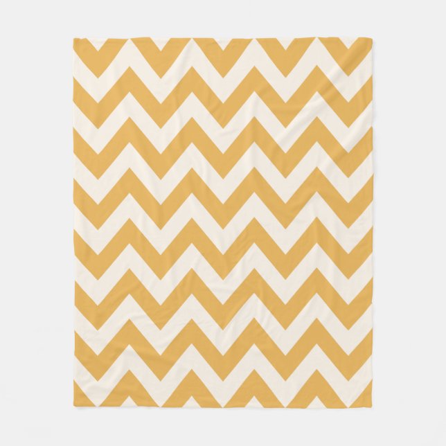 Yellow Zickzack Zigzag Muster Fleecedecke (Vorderseite)