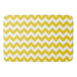 Yellow Zigzag, gelb Zickzack, geometrisches Muster Badematte