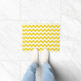 Yellow Zigzag, gelb Zickzack, geometrisches Muster Fußmatte