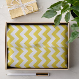 Yellow Zigzag, gelb Zickzack, geometrisches Muster Seidenpapier
