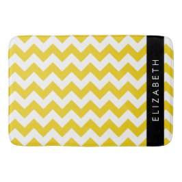 Yellow Zigzag, gelb Zickzack, Ihr Name Badematte
