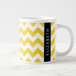 Yellow Zigzag, gelb Zickzack, Ihr Name Jumbo-Tasse