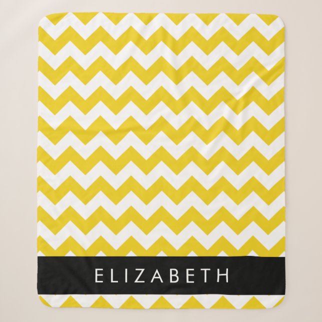 Yellow Zigzag, gelb Zickzack, Ihr Name Sherpadecke (Vorderseite)