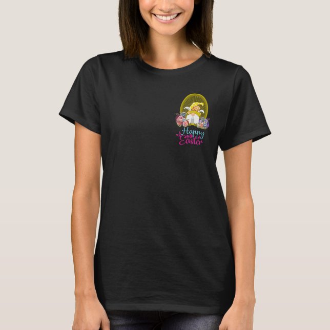 Yellow Zwarf Spring Gnome Happy Oaster Eggs Basket T-Shirt (Vorderseite)
