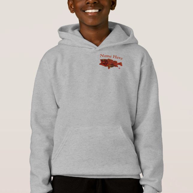 Yelloweye Rockfish - Jungs individualisierbare Zip Hoodie (Vorderseite)