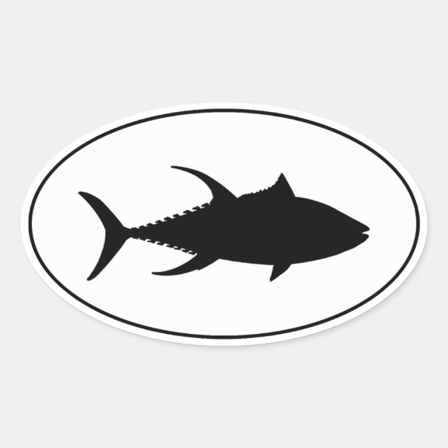 Yellowfin-Thunfisch-Symbol Ovaler Aufkleber (Vorderseite)