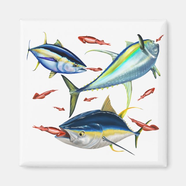 Yellowfin-Tintenfisch Magnet (Vorne)