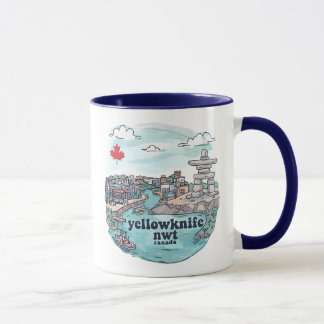 Yellowknife NWT Canada Cute Pastel Skyline  Tasse