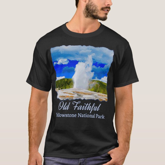 Yellowstone Alter treuer Geyser-Nationalpark T-Shirt (Vorderseite)