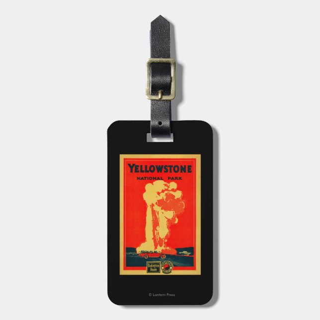 Yellowstone, altes zuverlässiges Werbungs-Plakat Gepäckanhänger (Vorderseite vertikal)