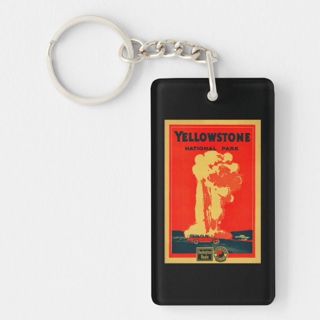 Yellowstone, altes zuverlässiges Werbungs-Plakat Schlüsselanhänger (Vorderseite)