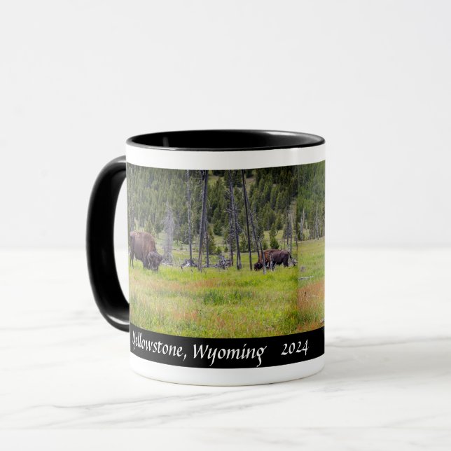 Yellowstone - American Bison - Designer Coffee Tasse (Vorderseite Links)