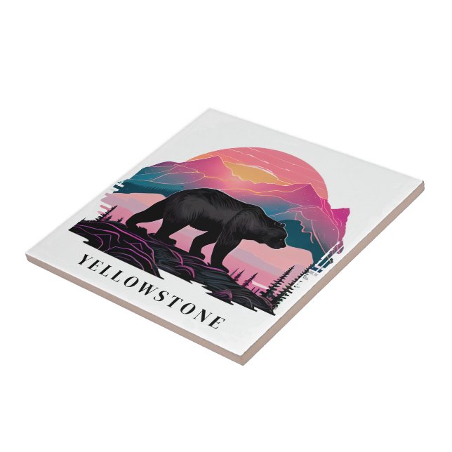 Yellowstone Bären Keramik Tile Fliese (Seite)