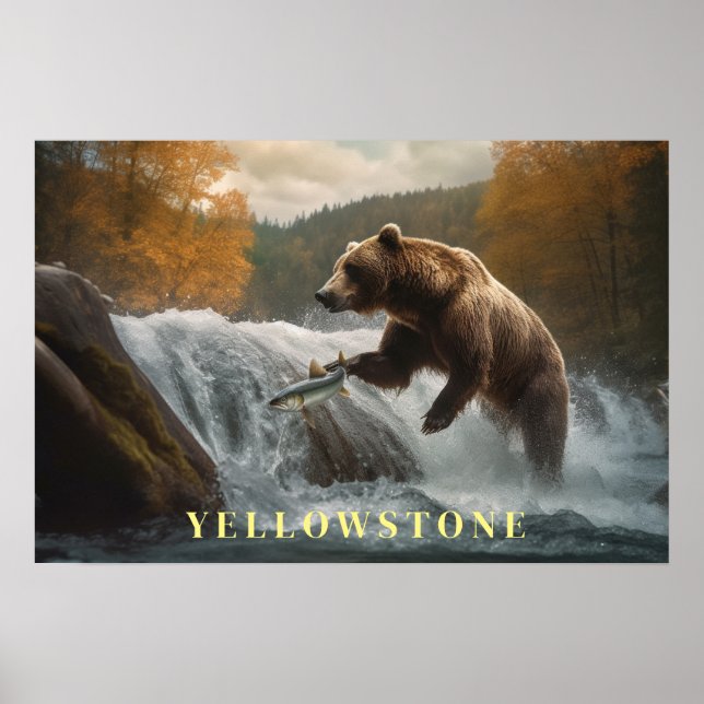 Yellowstone Bärenposter Art Poster (Vorne)
