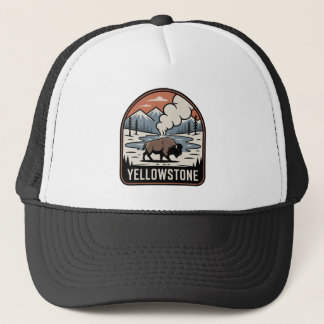 Yellowstone-Bison-Retro-Park-Abzeichen Truckerkappe