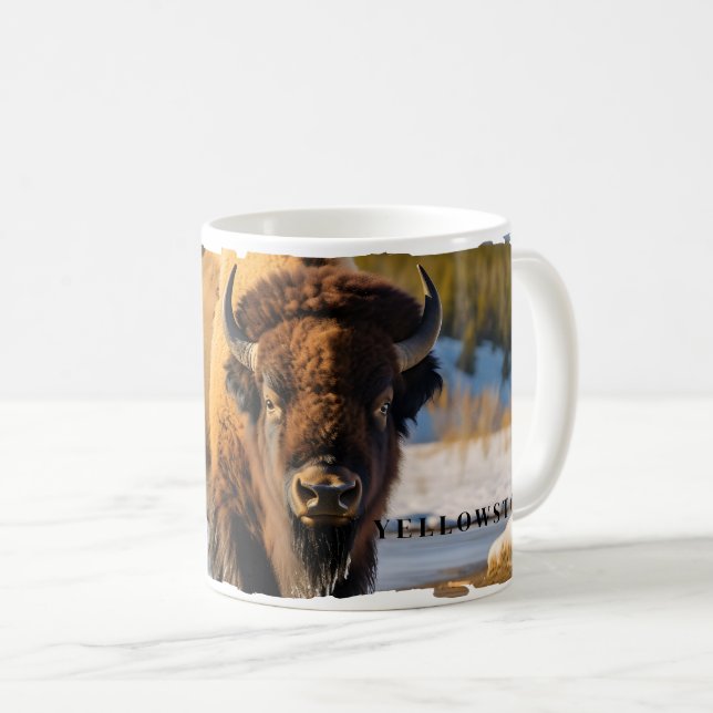 Yellowstone-Bison-Tasse Kaffeetasse (VorderseiteRechts)