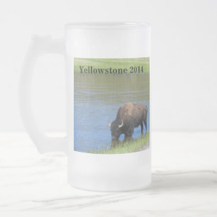 Yellowstone Buffalo Souvenir Mattglas Bierglas