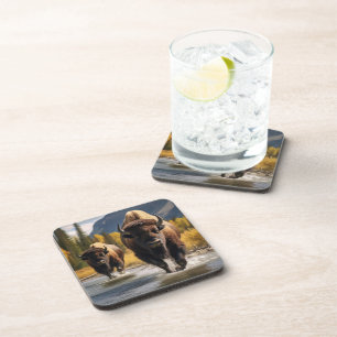 Yellowstone Buffalo Untersetzer Set