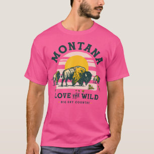 Yellowstone Büffel Retro Montana Bison Wildnis T-Shirt