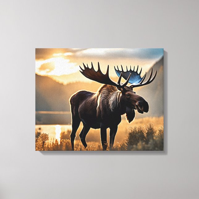 Yellowstone Elche Leinwand Art (Vorderseite)
