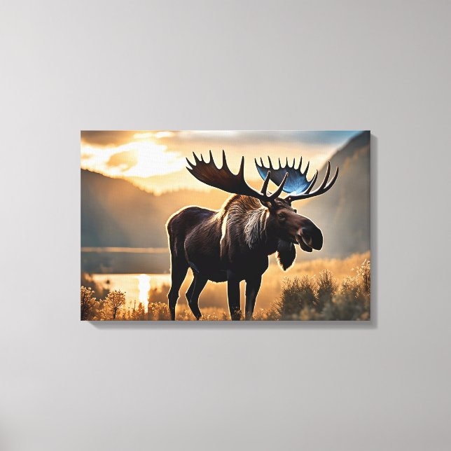 Yellowstone Elche Leinwand Art (Vorderseite)