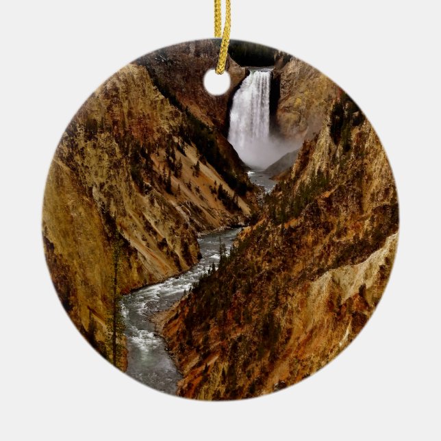 YELLOWSTONE-FALL IN YELLOWSTONE NATIONALPARK KERAMIK ORNAMENT (Vorne)