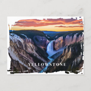 Yellowstone Falls Postcard Postkarte