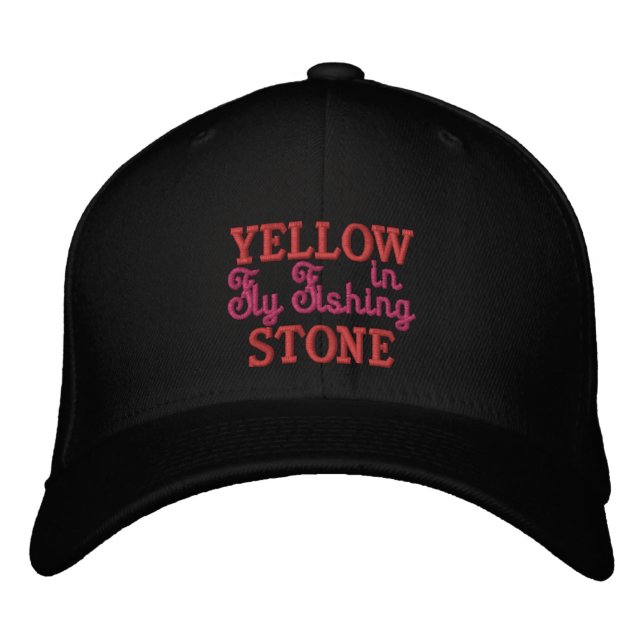 Yellowstone Fliegenfischerei bestickte Baseballkap Bestickte Baseballkappe (Vorderseite)