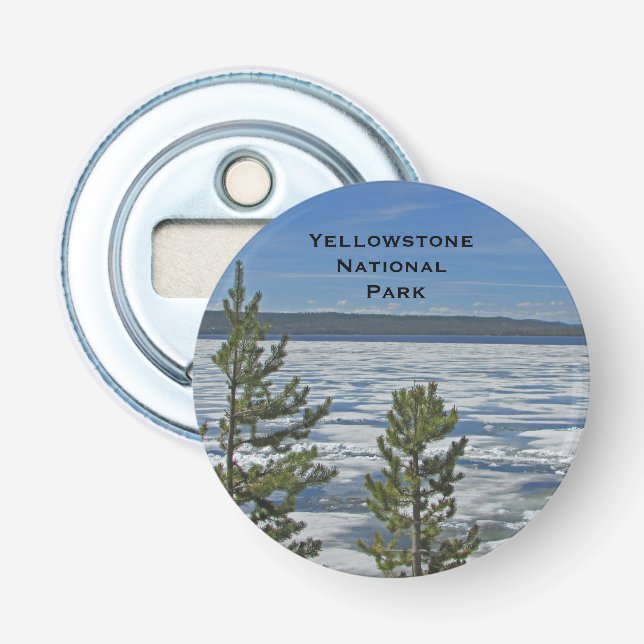 Yellowstone Frozen Lake Nature Foto Nationalpark Flaschenöffner (Vorderseite)