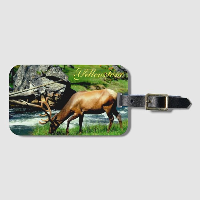Yellowstone Gepäckmarke-Elk Gepäckanhänger (Vorderseite (Horizontal))